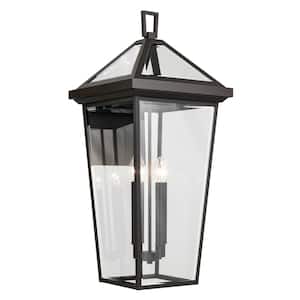 Regence 30.25 in. 4-Light Olde Bronze Traditional Outdoor Hardwired Wall Lantern Sconce with No Bulbs Included (1-Pack)