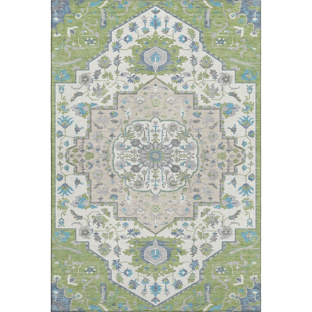 Mayfield Premium Machine Washable Abstract AMF985 Aloe 8 ft. x 10 ft. Area Rug price history on PriceWatchPro