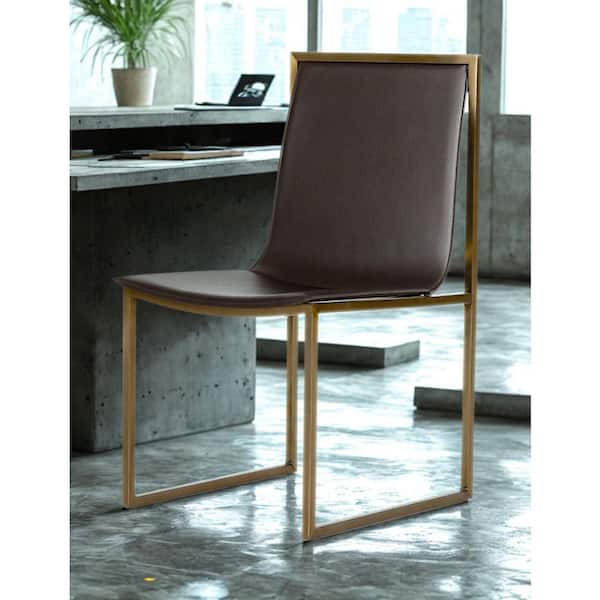 Dalton Brown Leatherette Dining Chair (Set of 2)