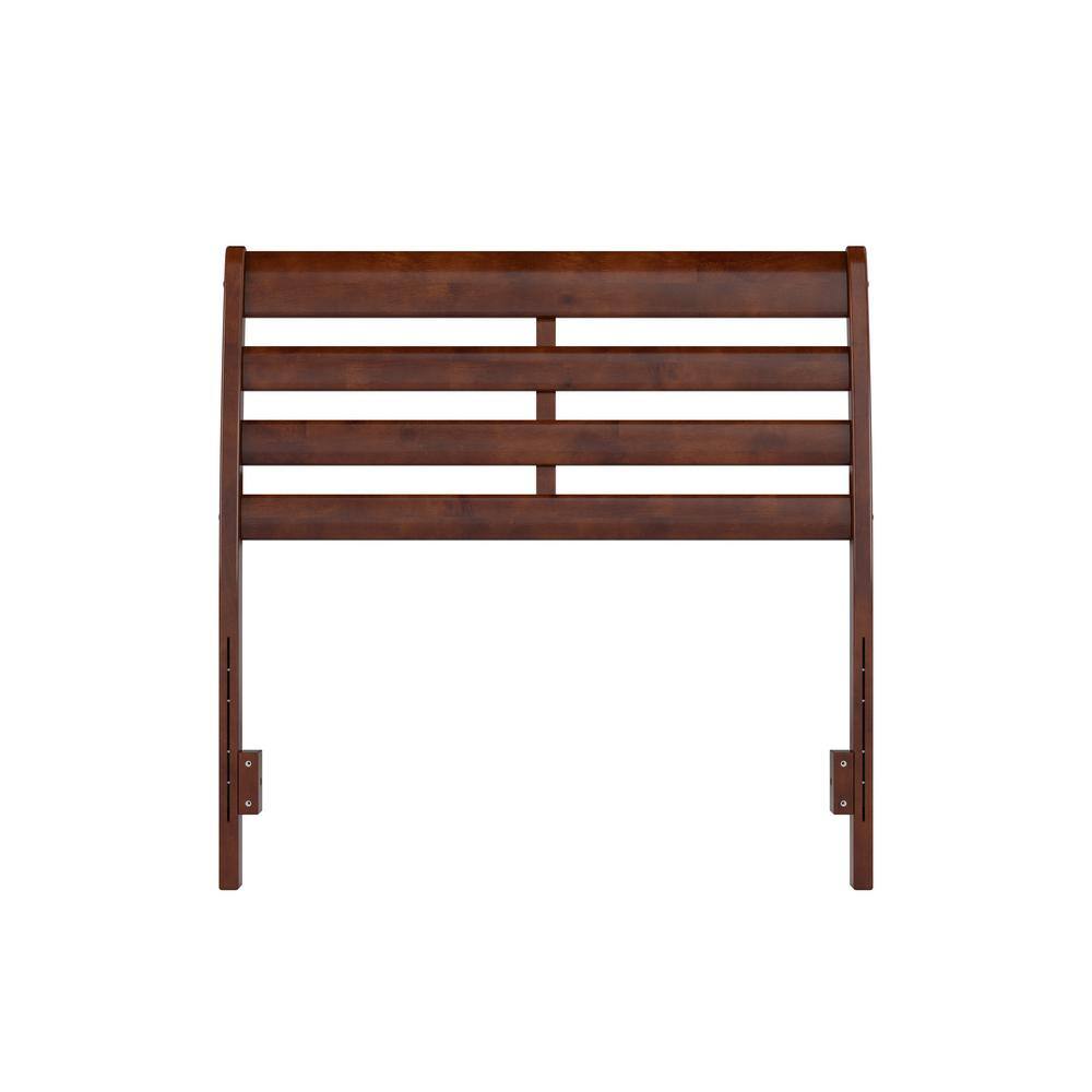 Savannah Twin Walnut Solid Wood Headboard with USB Charger