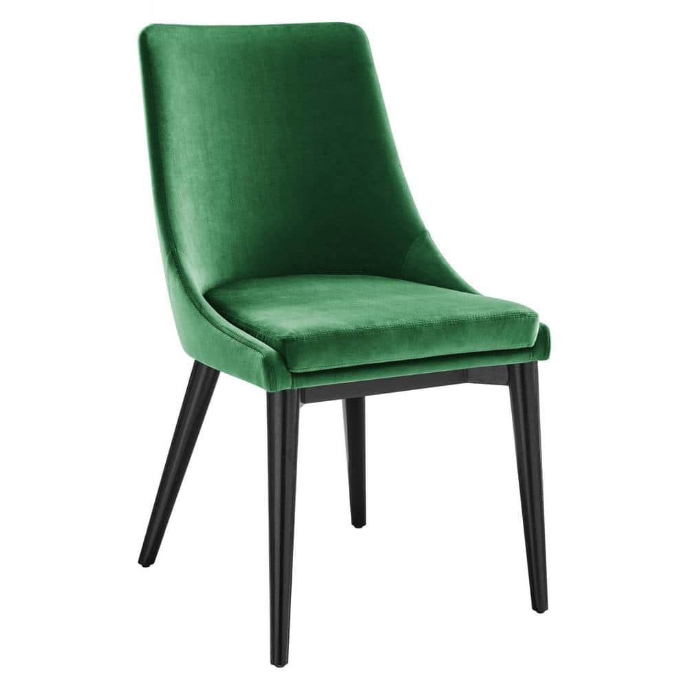 Emerald Velvet & Black Metal Frame Dining Chairs - Set of 2
