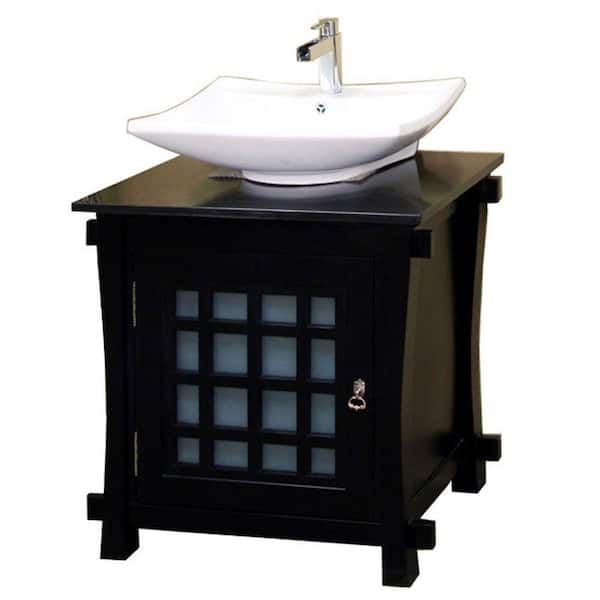 Bradford 30 in. Single Vanity in Black with Marble Vanity Top in Black