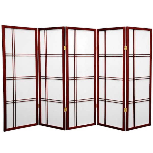 Oriental Furniture 4 ft. Rosewood 5-Panel Room Divider