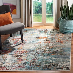 Madison Gray/Blue 4 ft. x 4 ft. Square Area Rug