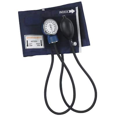 Economy Aneroid Sphygmomanometers with Blue Nylon Cuff for Large Adult