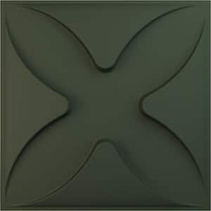 Austin Satin Hunt Club Green 1 in. x 1-5/8 ft. x 1-5/8 ft. Green PVC Decorative Wall Paneling 12-Pack