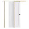 ARK DESIGN 36 in. x 80 in. Paneled Blank White Primed MDF Pocket Door with Pocket Hardware Kit (Soft Close and Black Lock Included) PK-1XSC-HL36