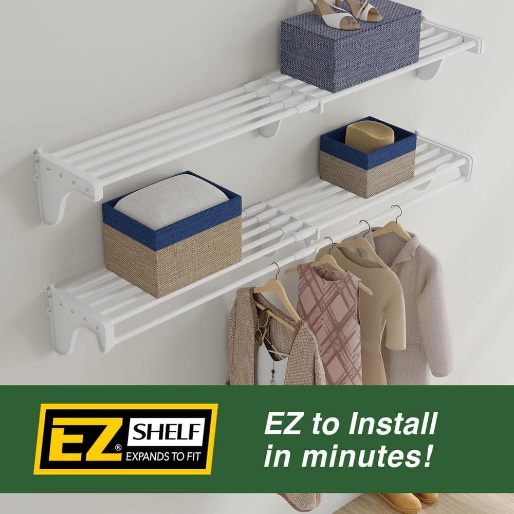 Modular Expandable 75" White Steel Garage Shelf with 250lb Capacity