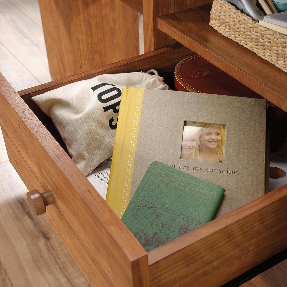 Prairie Cherry L-Shaped Executive Desk with File Storage