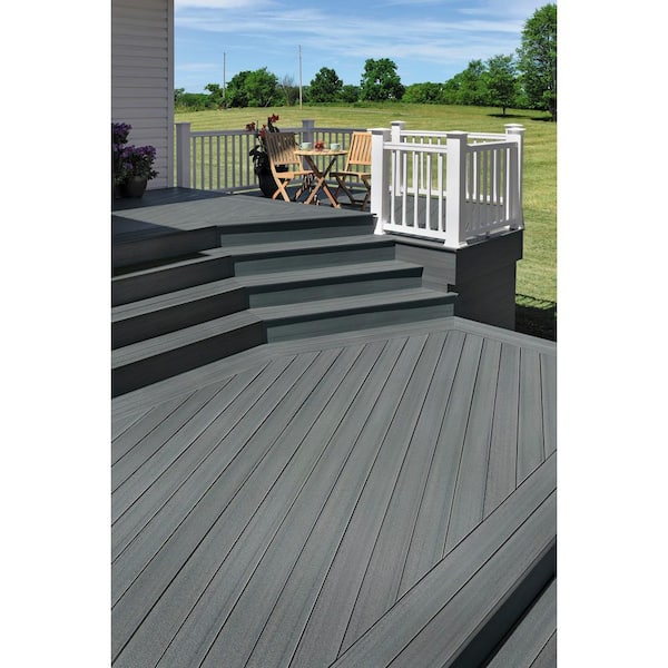 Composite Prime+ 1/2 in. x 12 in. x 12 ft. Square Sea Salt Gray