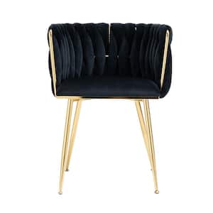 Black Velvet Fabric Leisure Dining Chair Accent Chair