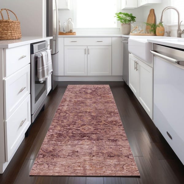 Chantille Machine Washable Indoor/Outdoor Abstract ACN1773 Merlot 2 ft. 3 in. x 7 ft. 6 in. Runner Rug