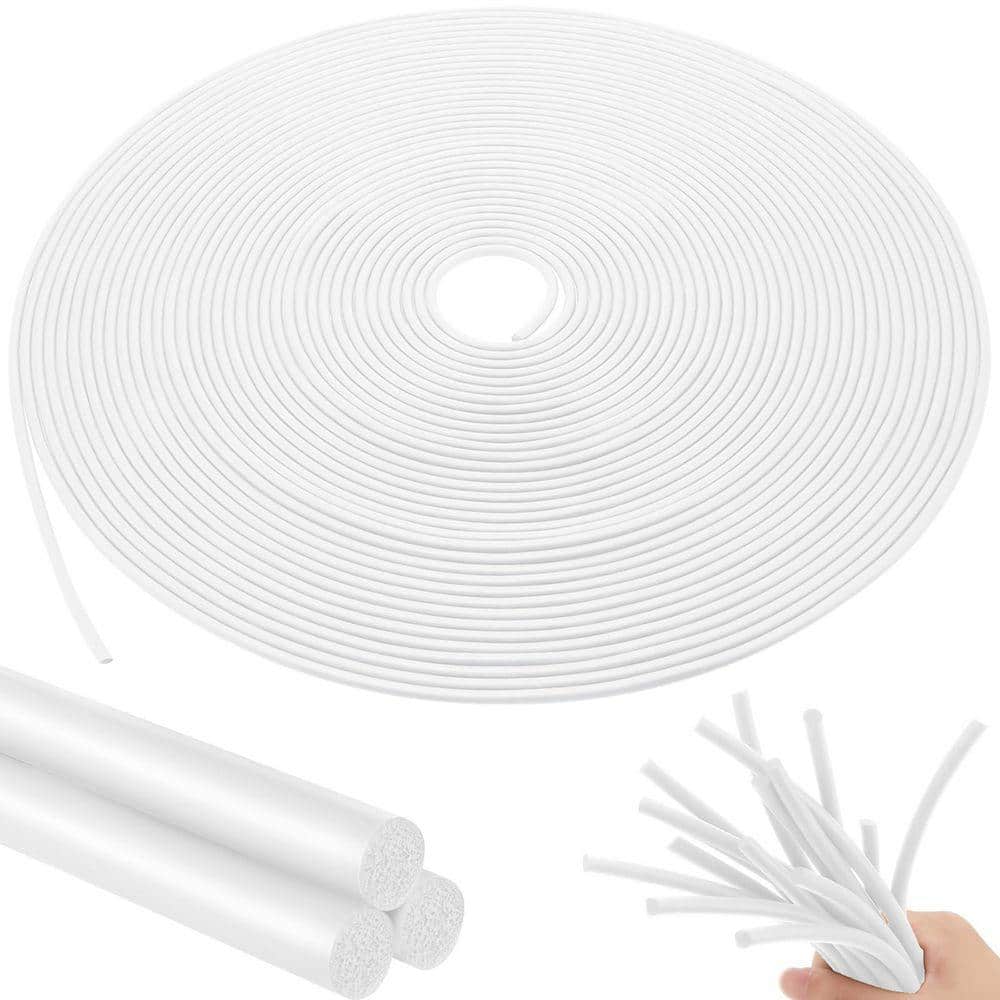 Laybus White 1/4 in. x 100 ft. Backer Rod Foam Rubber Caulk Saver ...