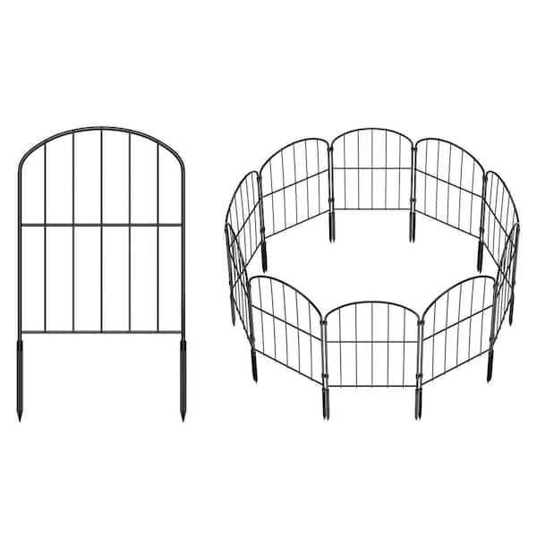 Oumilen Decorative Garden Fence 10 Panels, 10 ft. L x 22 in. H Rustproof Metal Wire, Arched