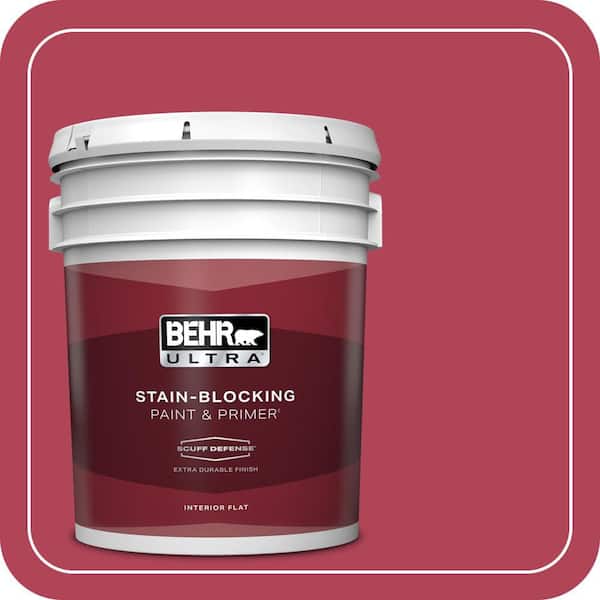 BEHR ULTRA 5 gal. #130B-7 Cherry Wine Extra Durable Flat Interior Paint & Primer