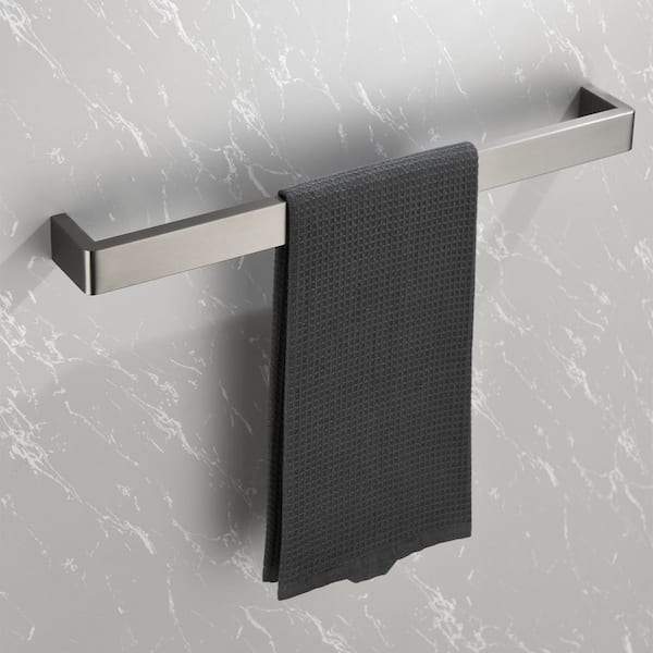 Stainless Steel 24 in. Wall Mounted Towel Bar Towel Holder in Matte Gray