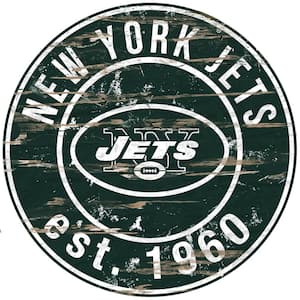 24" NFL New York Jets Round Distressed Sign