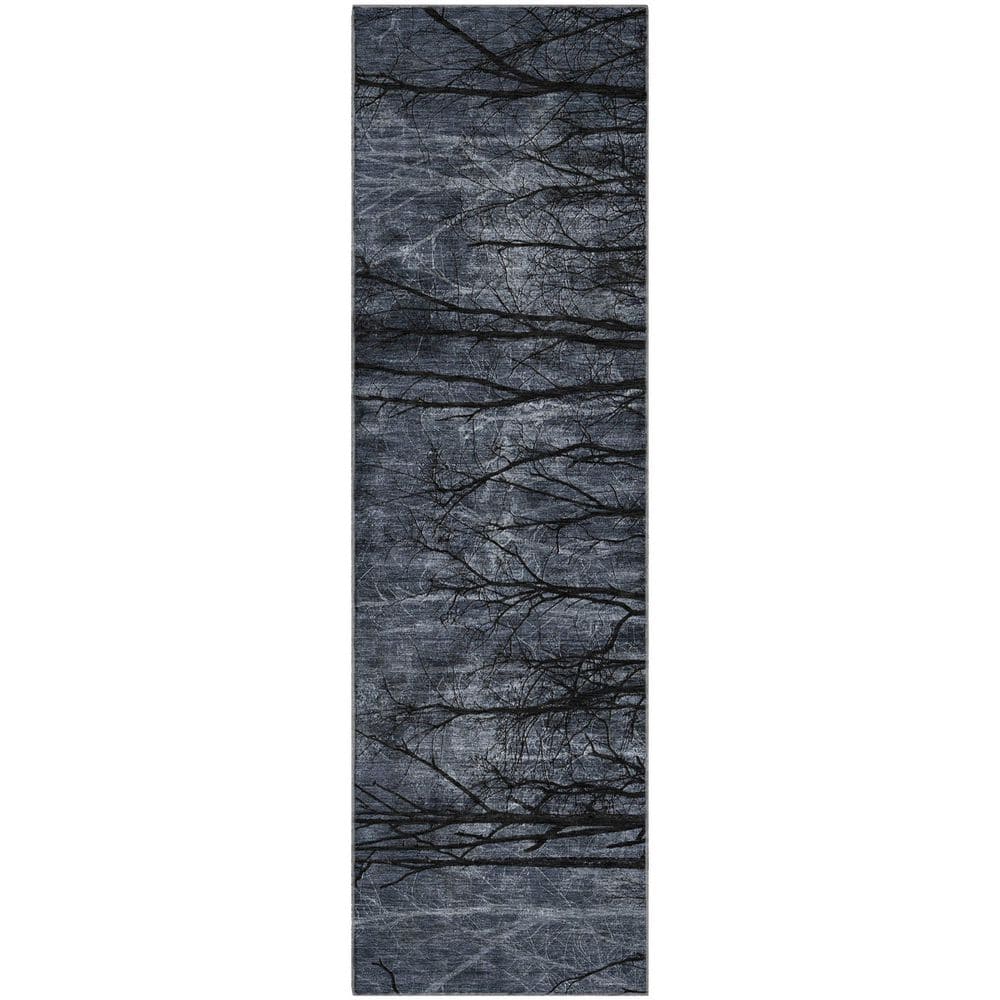 Mayfield Premium Machine Washable Abstract AMF2083 Charcoal 2 ft. x 7 ft. Runner Rug price history on PriceWatchPro