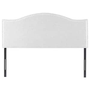 White Headboards for Full Size Bed, Nail Head Bed Headboard, Upholstered Height Adjustable Full Headboards