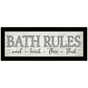 Bath Rules by Unknown 1 Piece Framed Graphic Print Typography Art Print 8 in. x 20 in. .