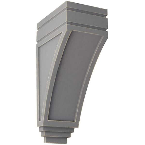 Ekena Millwork 5 in. x 14 in. x 7-3/4 in. Pebble Grey Large San Juan Wood Vintage Decor Corbel