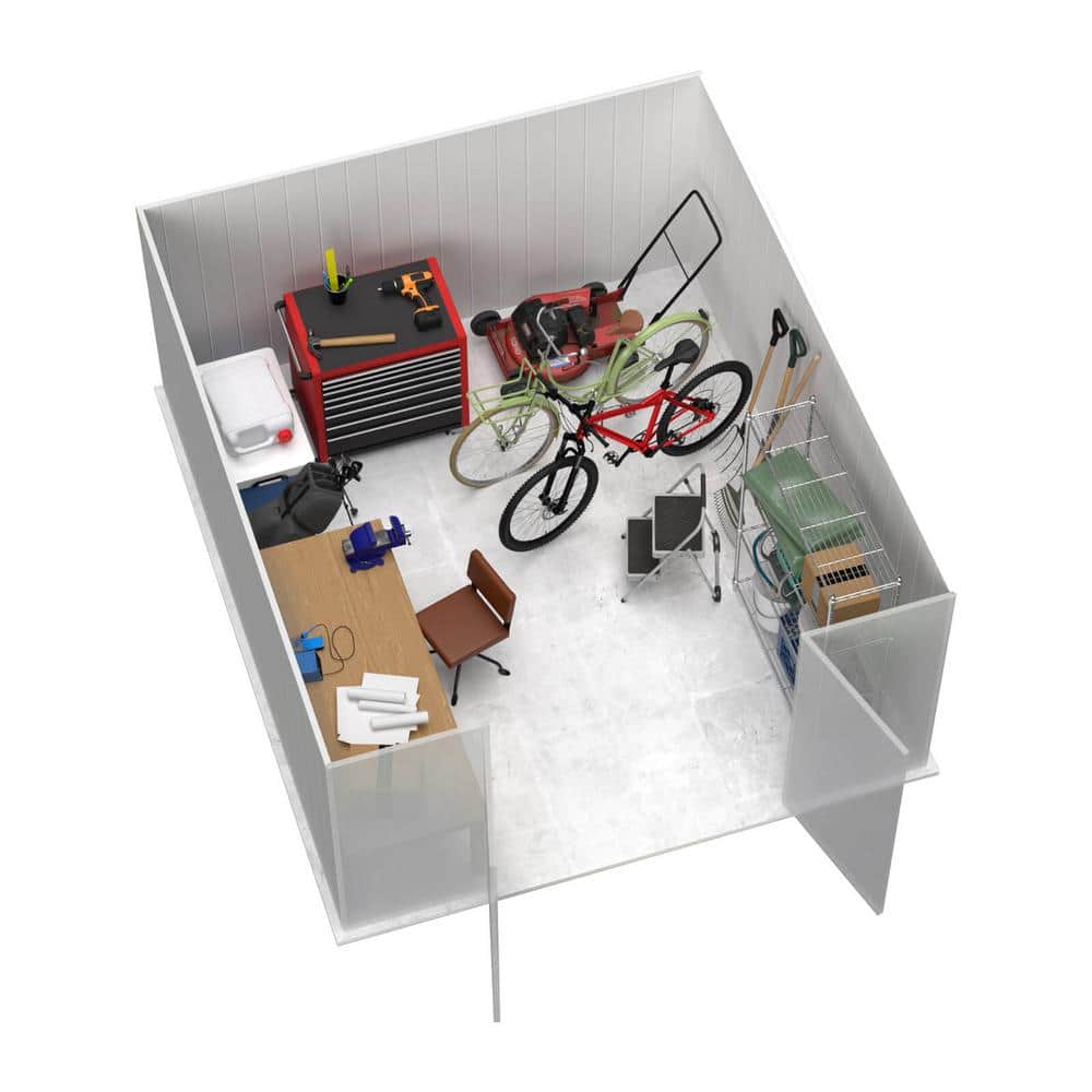 Absco Regent 10' x 12' Gray Galvanized Steel Storage Shed