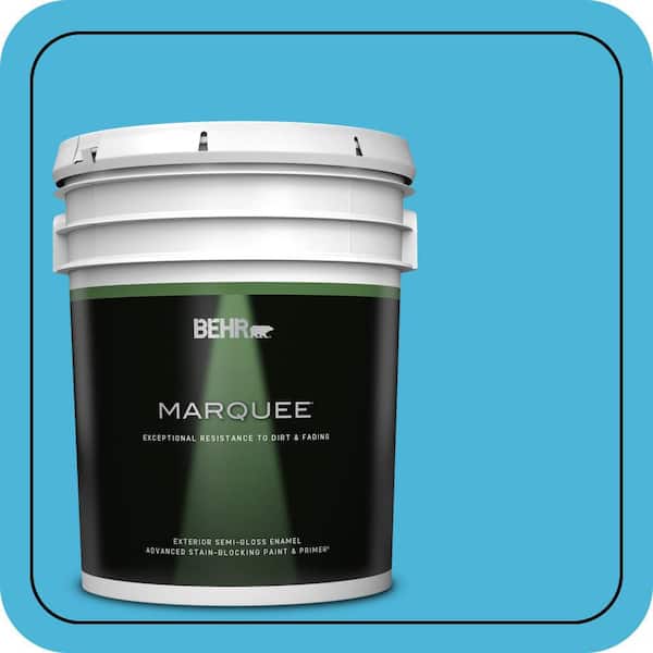 BEHR MARQUEE 5 gal. #P490-4 Aztec Sky Semi-Gloss Enamel Exterior Paint & Primer