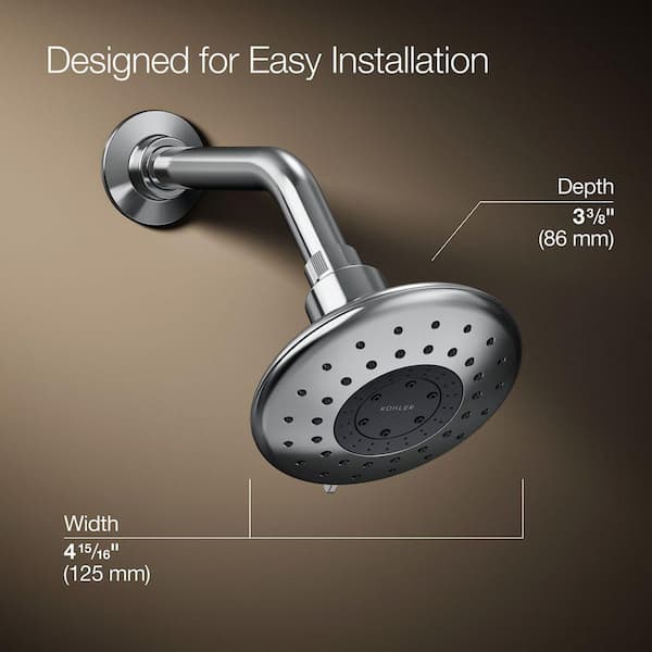 KOHLER Daisyfield 6-Spray Patterns with 1.75 GPM 4.94 in. Wall Mount Fixed Shower Head in Polished Chrome