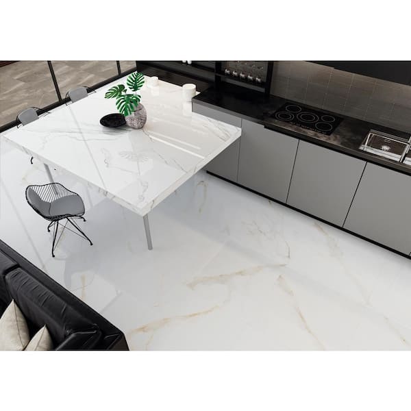 Carrara 18 in. x 18 in. Glazed Porcelain Floor and Wall Tile (352 sq.  ft./Pallet)