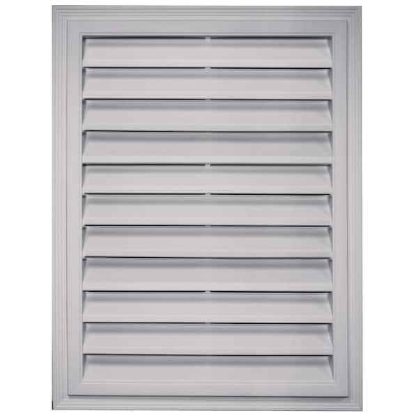 Builders Edge 20.2 in. x 26.2 in. Rectangular Gray Plastic Weather Resistant Gable Louver Vent