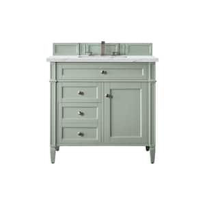 Brittany 36.0 in. W x 23.5 in. D x 34 in. H Bathroom Vanity in Sage Green with Ethereal Noctis Quartz Top