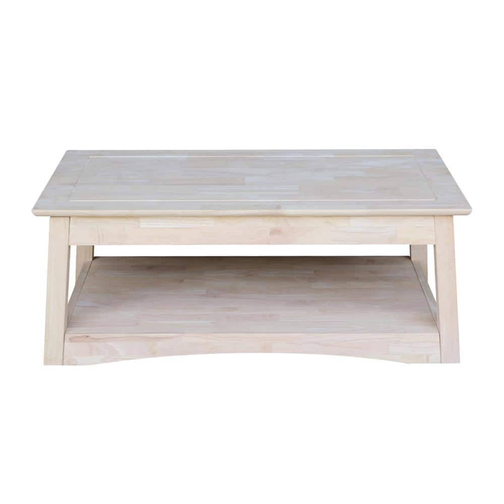 Solid Parawood Bombay Tall Lift-Top Coffee Table in Natural Finish