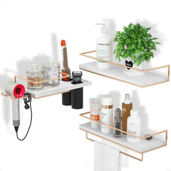 Unbranded 15.7 in. W x 6 in. D Floating Decorative Wall Shelf (Set of 3)