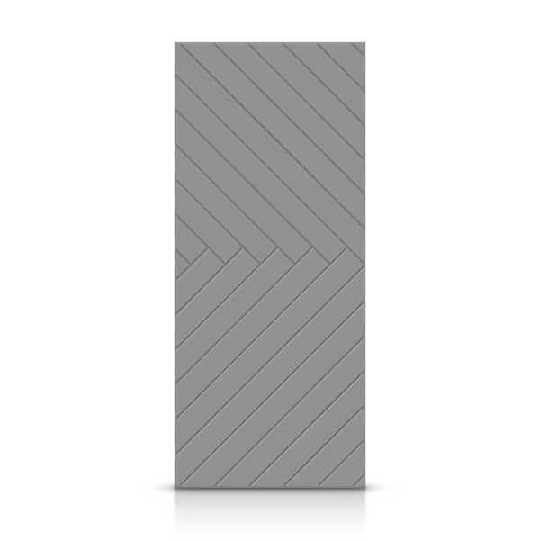CALHOME 24 in. x 84 in. Hollow Core Light Gray Stained Composite MDF Interior Door Slab