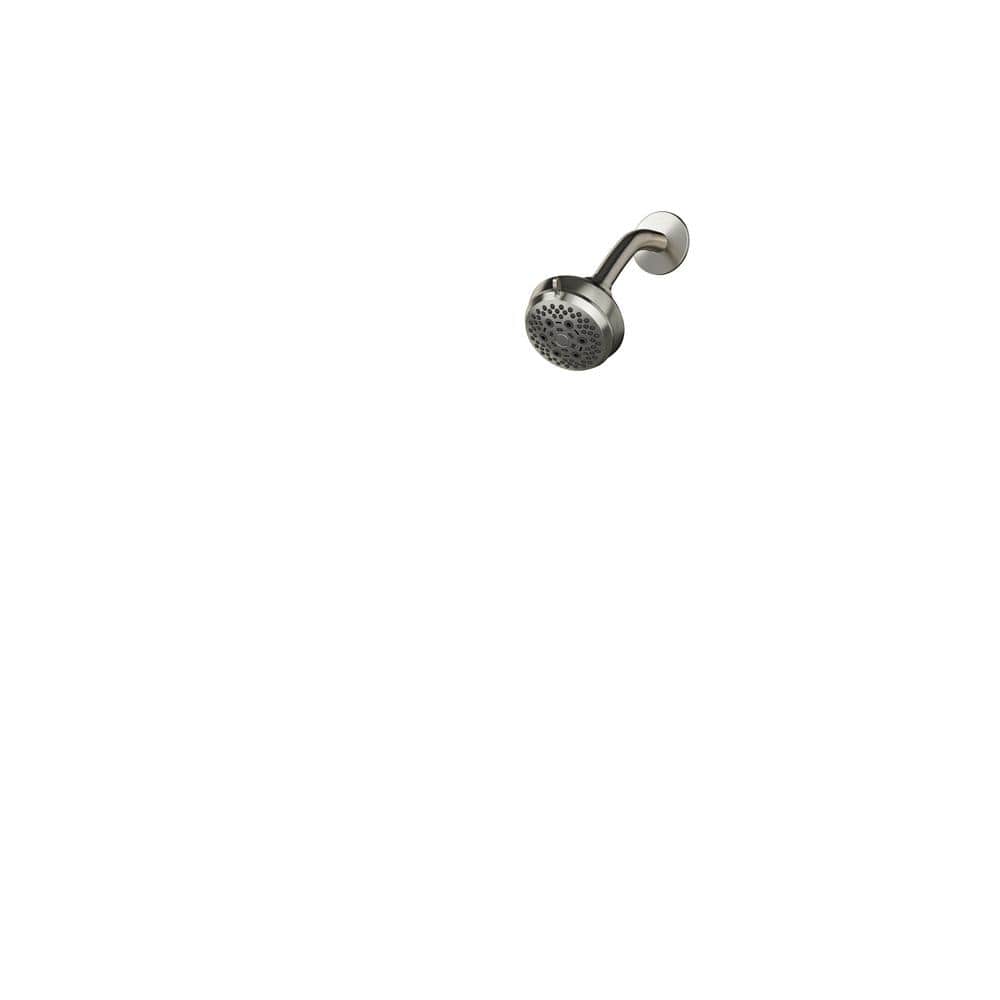 6-Spray Patterns with 1.8 GPM 3.6 in. Wall Mount Fixed Shower Head in Brushed Nickel