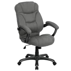 Jessie Fabric High Back Ergonomic Executive Chair in Gray Microfiber with Arms