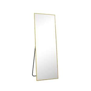 Gold Frame 18 in. W x 58 in. H Rectangular Metal Full Length Mirror