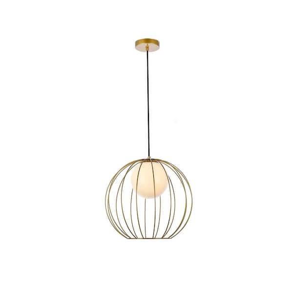 Unbranded Home Living 40-Watt 1-Light Black Pendant Light with Glass Shade, No Bulbs Included