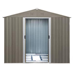 7.5 ft. W x 9.5 ft. D Gray Outdoor Metal Storage Shed with Double Door (71.25 sq. ft.)