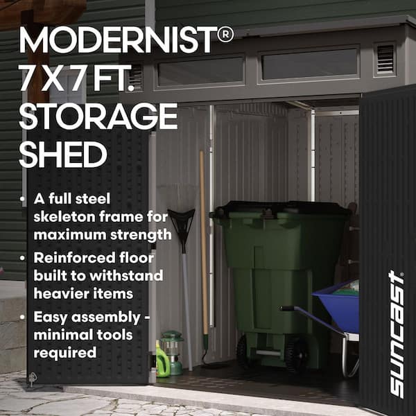 Suncast Modernist 7 ft. W x 7 ft. D Plastic Resin Storage Shed