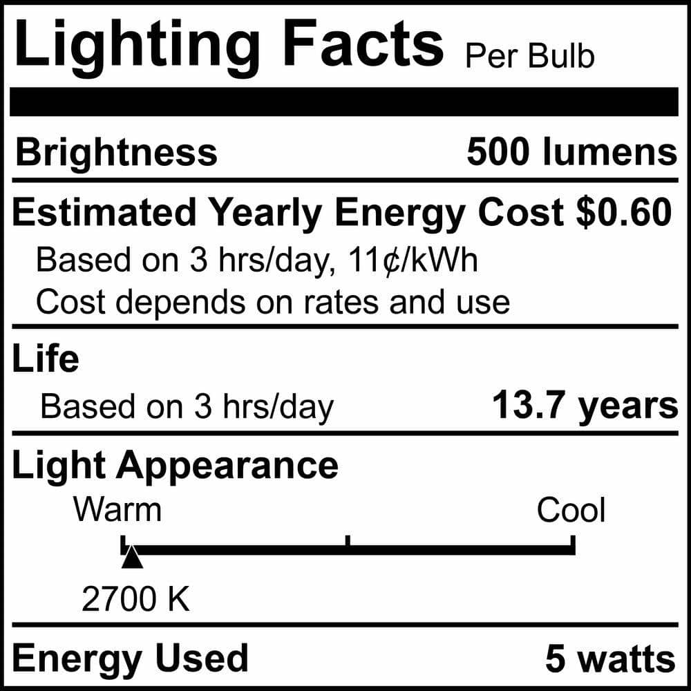 Clear Glass Dimmable LED Candle Light Bulbs, Pack of 4