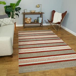 Leander Tan 5 ft. x 7 ft. Striped Area Rug