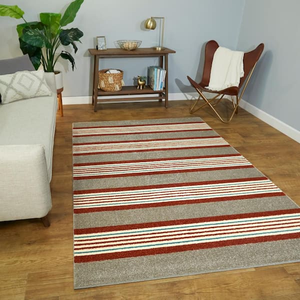 Leander Tan 8 ft. x 10 ft. Striped Area Rug