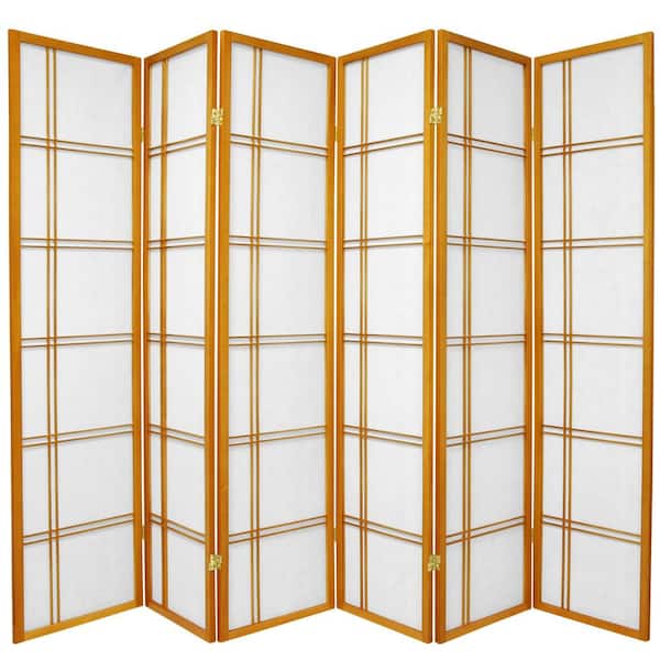 Oriental Furniture 6 ft. Honey 6-Panel Room Divider