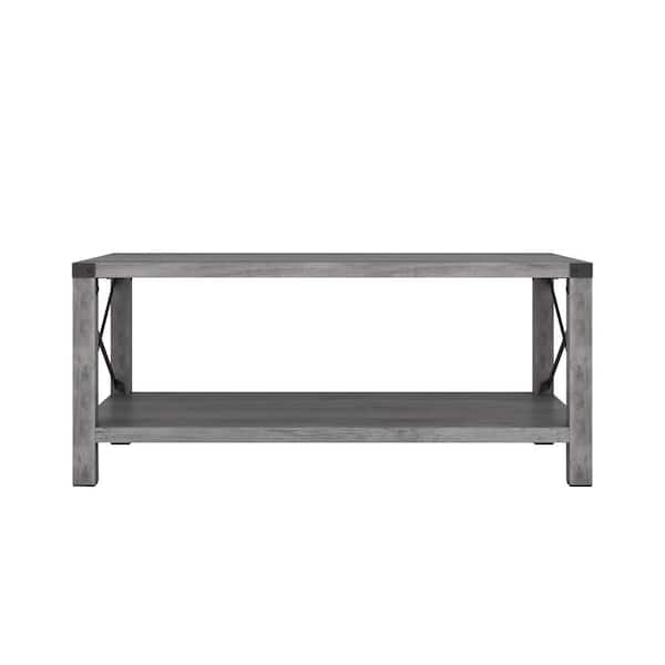 MOJAY 40.94 in. Grey Rectangle Particleboard Coffee Table