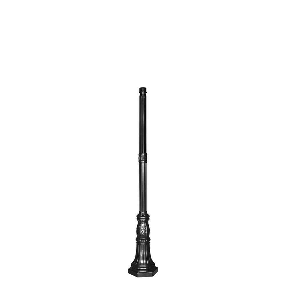 GAMA SONIC 78 in. Black Surface Mount Outdoor Lamp Post CP65F0