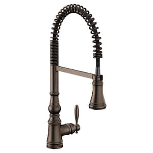 Weymouth Single-Handle Pre-Rinse Spring Pulldown Sprayer Kitchen Faucet with Power Clean in Oil Rubbed Bronze