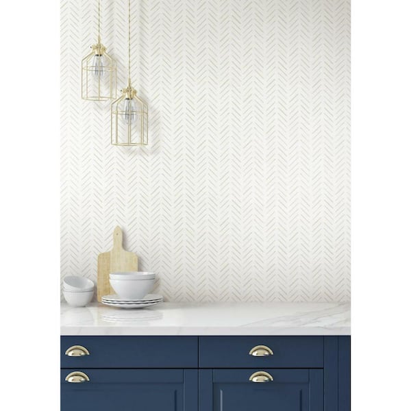 56 sq. ft. Painted Herringbone Wallpaper