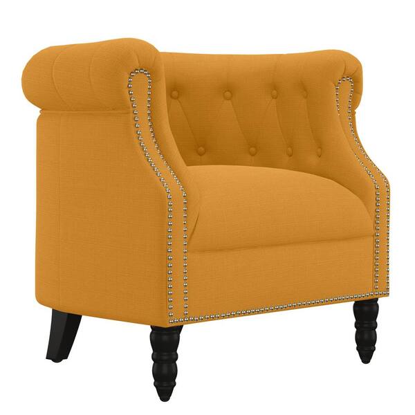 orange chesterfield chair