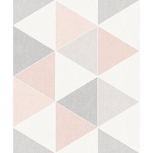 Scandi Triangle Pink Paper Strippable Roll (Covers 57 sq. ft.)